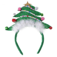 Christmas tree headbands fun sequin headbands, festive party with bells Christmas headband party