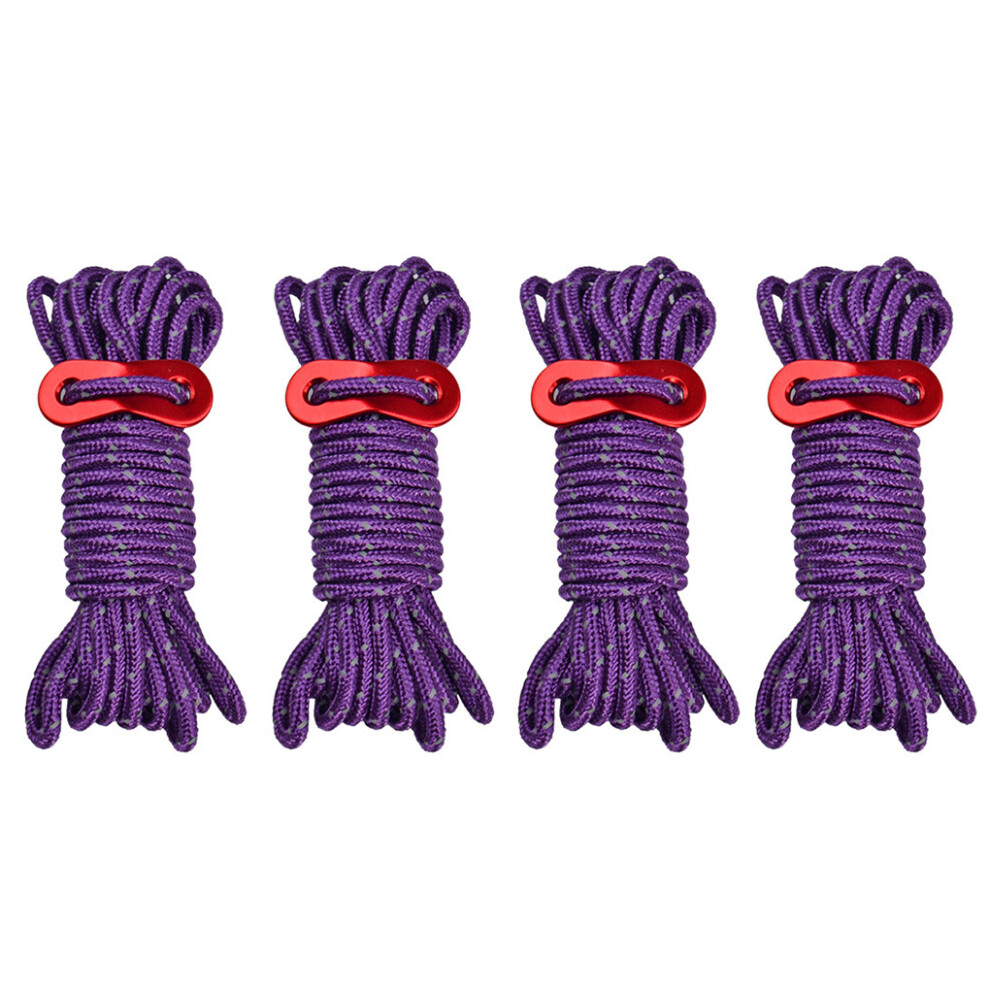 (Purple) 4X Tent Lanyard Reflective Rope Wind Cord High-strength Solidness-image-OPC-PKKPNY7-NEW