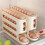 (Yellow, 1 count) 4 Layer Egg Storage Box, 1 Count Slide Egg Storage Box, Large Capacity Automatic Egg Roller, Durable Stackable Fridge Organizer, Kitchen 7