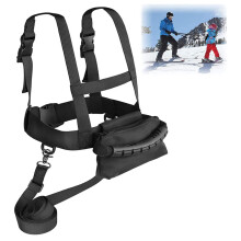 Children Ski Training Belt Back Traction Rope Pouch Adjustable Shoulder Strap Waist Belt Handle Trainer For Kids