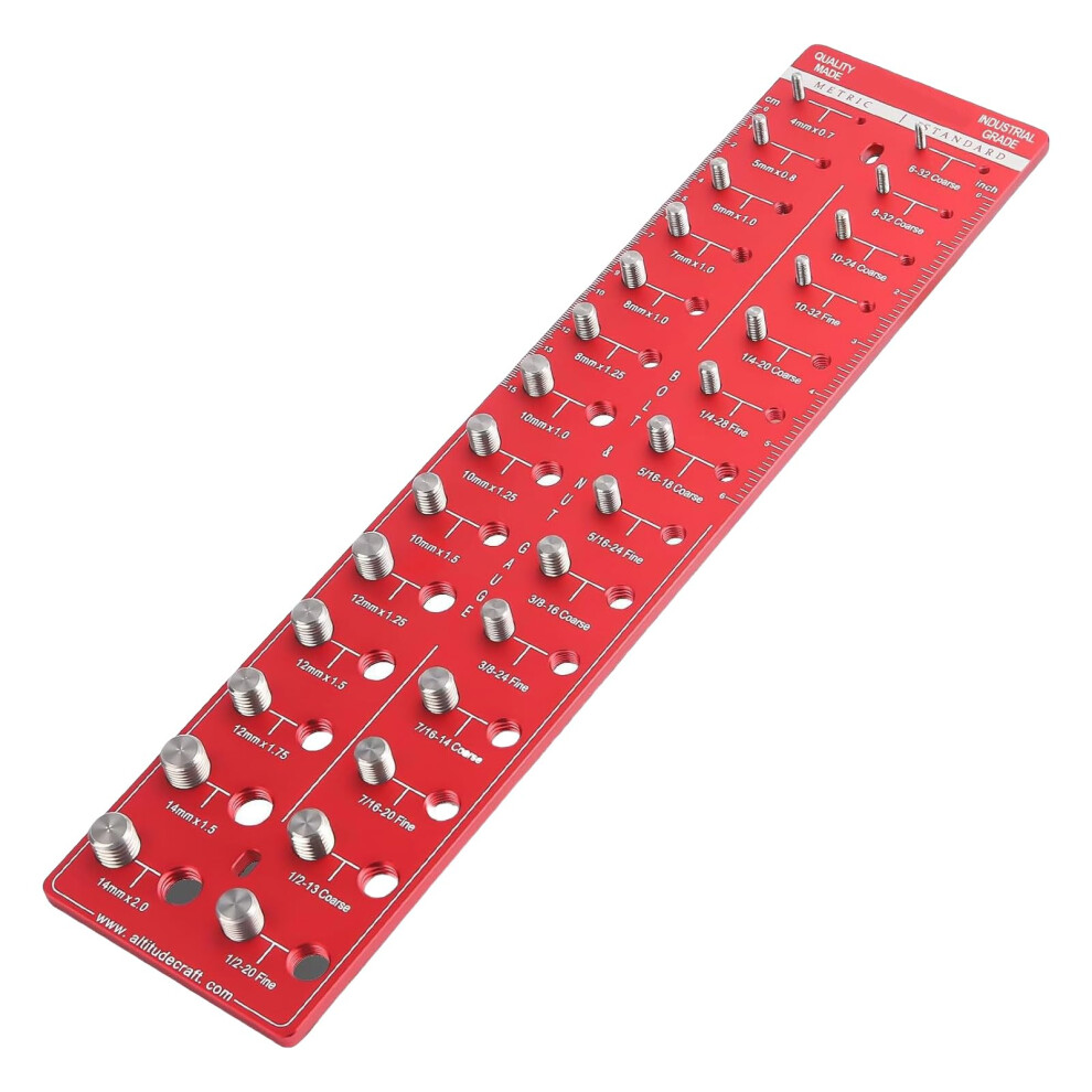 Portable Bolts Thread Gauge 28-Hole Aluminum Alloy Coated Screw Nut Thread Checker For Mechanics And Construction Site 9016109935571