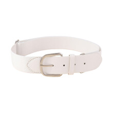 Elastic Waist Belt with Buckle Adjustable Softball Belt-White