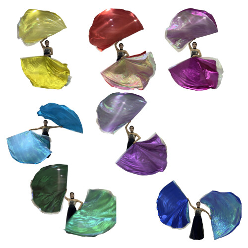 2Pcs Praise Dance Flags Semicircle Wing Flags Praise-sapphire. 1