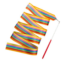 Colorful Gymnastics Ribbon with Twirling Rod,-Colorful ribbons