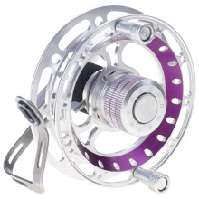 Fly Fishing Reels Sound Hand Reels Metal-Purple silver right