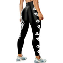Women's High Waist Sports Leggings Glow In The-little ghost XL