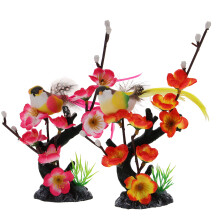 Artificial Miniature Blossom Serving Plate 2pcs Sushi Plate Flower Ornaments For Wedding Garden Church Decor Random Color