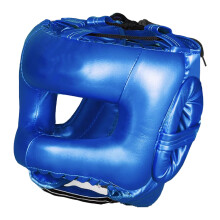 Full Face Kick Boxing Helmets Training Headgear for-Blue M