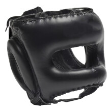 Full Face Kick Boxing Helmets PU Leather Training-Black S