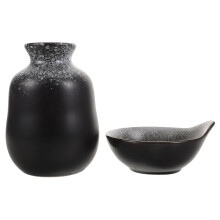 porcelain sake set with 400ml bottle & cups, microwave & dishwasher safe