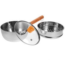 double layer soup pot with steamer for food noodles milk