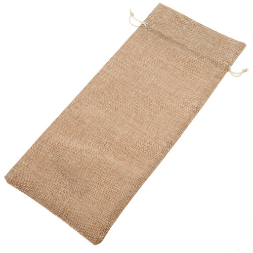 Foldable Linen Wine Bags Set of 12 - Reusable Drawstring Bottle Covers 2