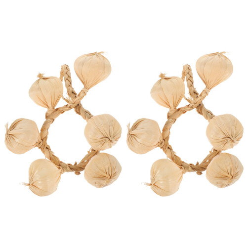 4 strings simulation garlic props, fake garlic string decor 1