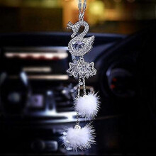 Bling Women and Man Crystal Ornaments Car Rear View Mirror Ornament Car Pendant Lucky Crystal Window Hanging Car