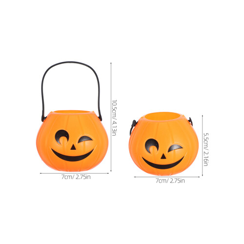 6Pcs Sturdy Orange Mini Pumpkin Candy Buckets for Halloween Storage 1