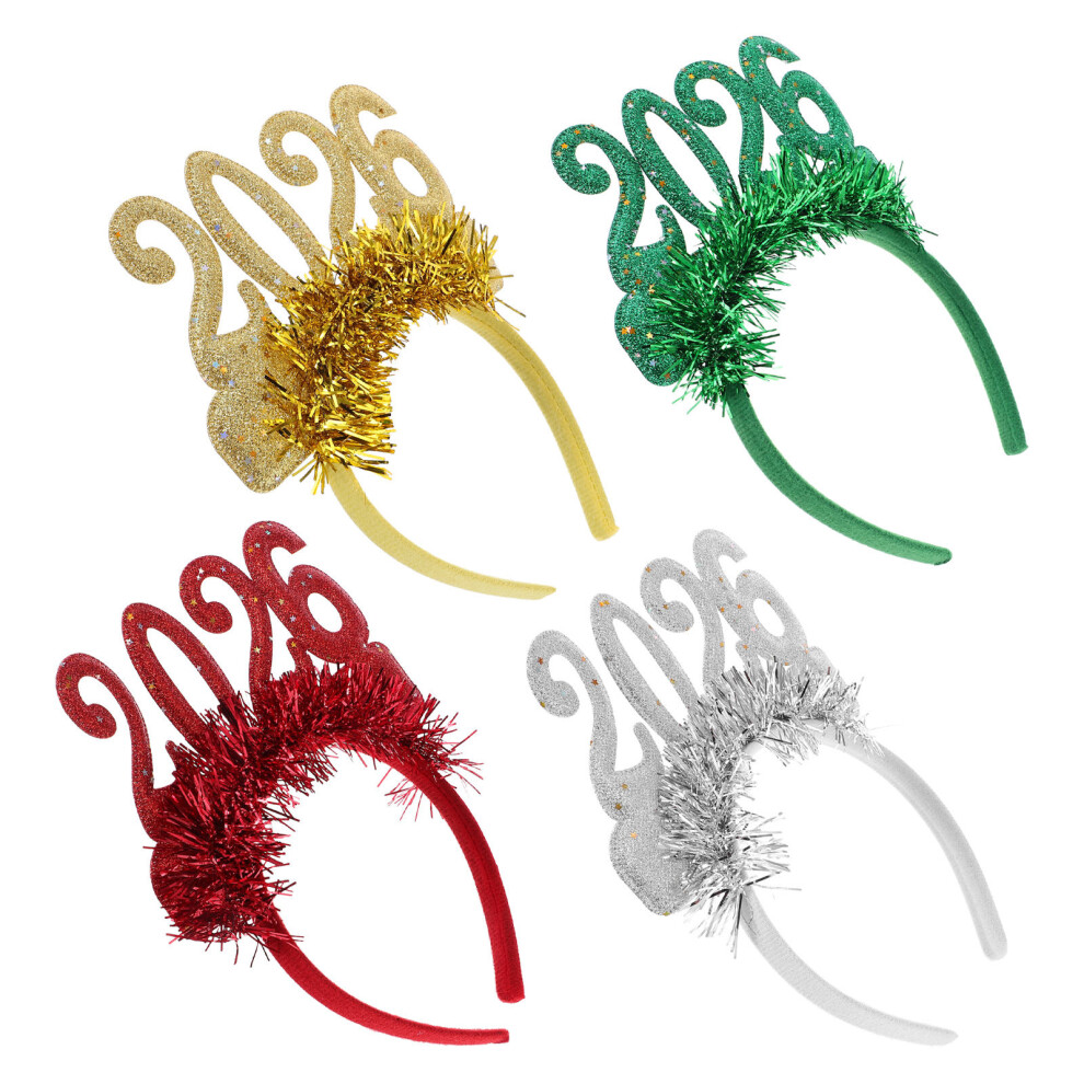 4 Szt. Opaska Na GłOwę Z FręDzlami, Nowy Rok 2026, Akcesoria Do WłOsóW-image