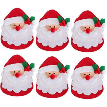 6pcs Christmas Silverware Holder Pockets Santa Claus with holly berry leaf Forks Bags Cutlery Holders Pockets Christmas