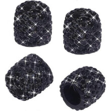 Valve Stem Caps, 4 Pack Handmade Crystal Rhinestone Universal Car Tire Valve Caps Chrome,Attractive Dustproof Bling Car