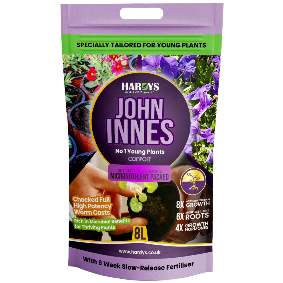 Hardys 8L John Innes No 1 Young Plant Worm Cast Compost