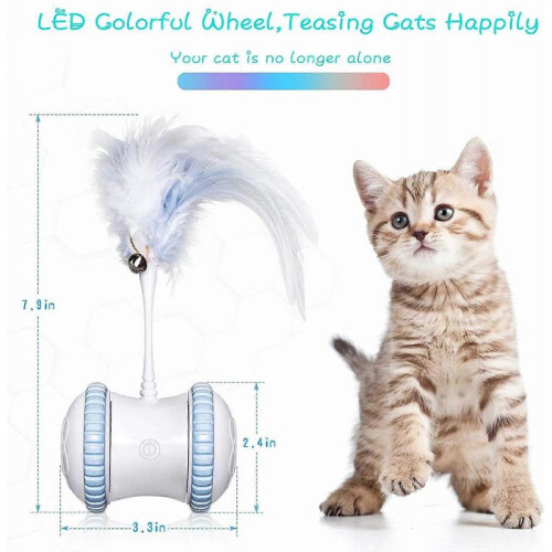 Automatic Cat Feather ToySmart Robotic Interactive Electronic Pet ToyAuto/Manual Motorized Toy 2