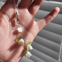 (white, 1pc) Flower Design Phone Lanyard, Cute Flower Charm, Mobile Phone Hanging Ornament, Smartphone Decoration For Women & Girls Gift