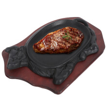 ox shaped grill plate set for teppanyaki steak fish
