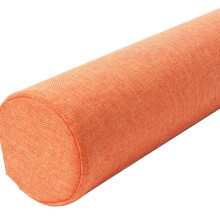 Cylindrical Pillow Cushion, Cervical Neck Roll Bolster, Linen Zippered Cover, Orange 12cm x 40cm