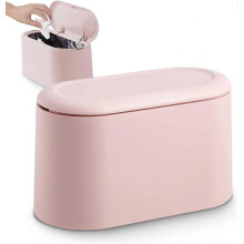 Office Desktop Paper Bin,Desk Trash Can with Lid, Mini Kids Table Waste Bin