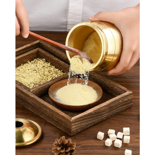 Mortar And Pestle Set Brass Small Gold Spice Herb Grinder 1