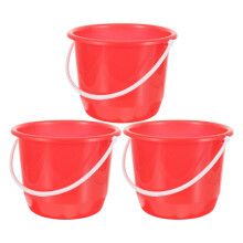 3pcs plastic buckets with handles for garden, storage, cleaning