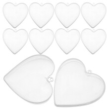 20 pcs clear heart plastic fillable ornaments for christmas wedding party