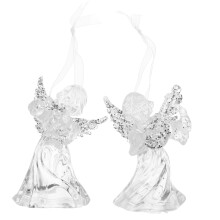 10 pcs clear acrylic hanging angels for christmas holiday decor