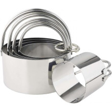 Biscuit Cutter Set Stainless Steel Round Cookies Cutter with Handle Professional Baking Dough Tools