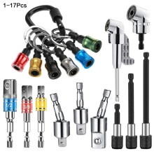(Multicolor, 17PCS/Set) Cr-V Steel Socket Adapter, Nut Driver Socket Adapter, Impact Grade Driver Sockets Adapter Extension Set, Multifunctional Power Tool