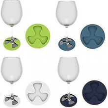 Wine Glass Party Markers, Stocking Fillers, Christmas, Colorful Silicone Coasters, Wine Accessories