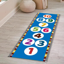 Hopscotch Rug For Kids, 100x200cm, Skid-Proof Backing, Educational Playmat For Bedroom, Playroom Or Nursery, Model 004