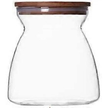 Air Tight Storage Jar, Glass Storage Tank with a Natural Bamboo LidBPA-Free Eco-Friendly Container Natural Bamboo 700ML