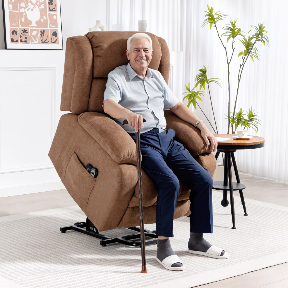 Homcom (Brown) Power Lift Recliner Chair, Lift Chair For Elderly With Massage Brown