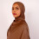 (Hazelnut) Flat Fit Cotton Jersey Hijab Soft & Stretchy 1