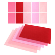30 pcs 11.71x7.78 inch red pink felt sheets for crafts, sewing, embroidery