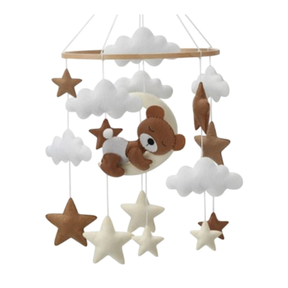 Baby Crib Mobile Wooden Wind Chime Felt Ball Nursery Decor Photography Prop