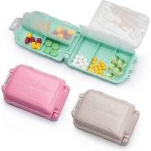 Pill Organizer 3 Layers 8 Compartments Pill Box 3 Travel Cases Moisture Resistant Small Pill Box for Pocket