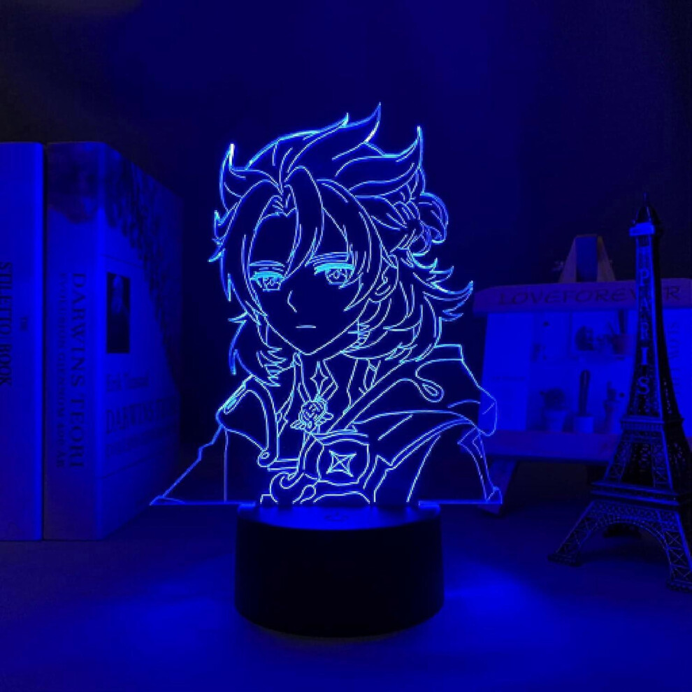 Kikidex (As Show, One Size) Genshin Impact Albedo Figure 3D Anime Illusion Night For Kid Bedroom Decor Friend Birthday Gift Led Table Lamp Genshin Light