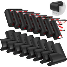 (Black 16 Pack) Baby Proofing Corner Guards, 8 Pack Pre-Taped Table Corner Protector for Baby, Soft Rubber Foam Furniture Corner Bumper Guards for Fireplace, Table