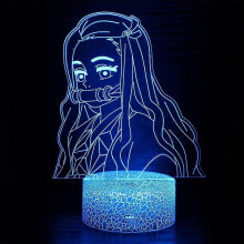 (As show, One size) 3D Night Light Kamado Nezuko Demon Slayer Merch Table Lamp Anime Lamp Timer Room Dcor for Boys Age 6 7 8 9 10 Year Old Boys Gift