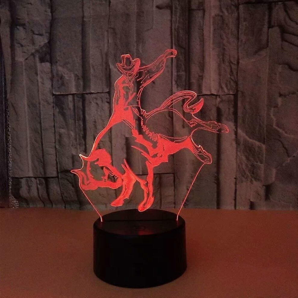 Kikidex (As Show, One Size) Night For Kids 3D Night Bedside Lamp With Remote Control Changing Xmas Halloween Birthday Gift Light
