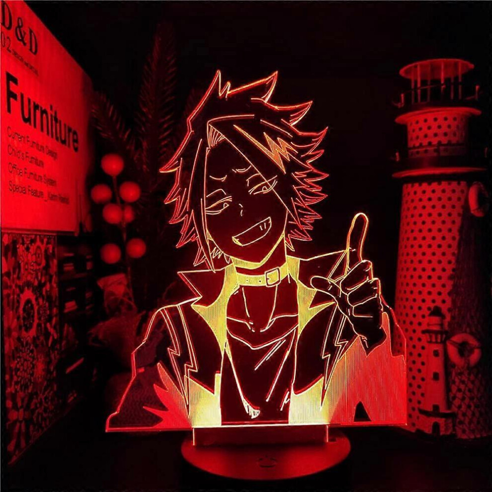 Kikidex (As Show, One Size) 3D Night 3D Illusion Lamp Denki Kaminari My Hero Academia Anime Lamp For Kids Boy Bedroom Decor Ing Boku No Hero Academ Light