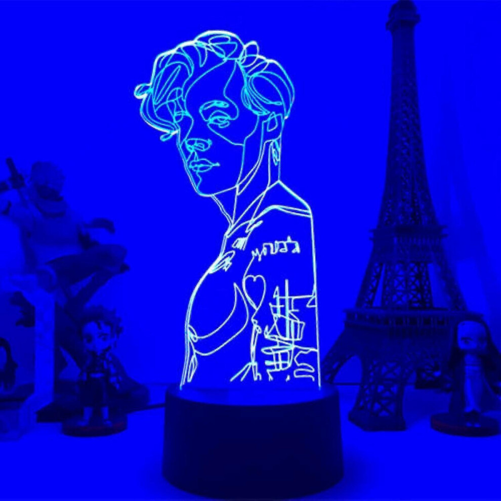 Kikidex (As Show, One Size) 3D Night Light, Harry Styles Lamp 16 Color With Remote And Smart Touch 3D Vision Lamp Singer Idol Creative Control Styles, Decor B