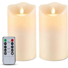 6 x 3.25 Outdoor Waterproof Flameless Candles, Flickering Moving Flame LED Candles, Battery Operated Candles Remote