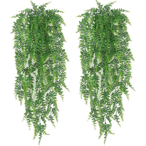 2 Pcs Artificial Plants Hanging Hanging Plants Artificial Leaves Decor
